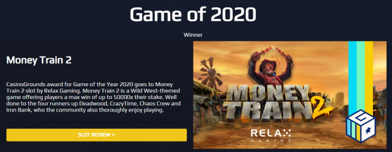 Money Train 2 от Relax Gaming снова назван Игрой 2020 Года