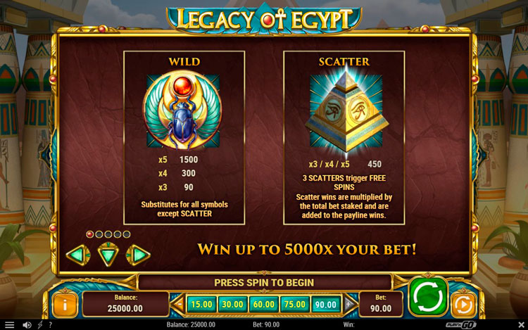  Legacy of Egypt (Наследие Египта) — игровой автомат, играть в слот бесплатно, без регистрации