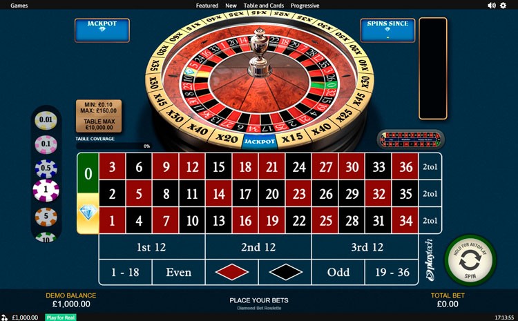 Diamond Bet Roulette от Playtech — игровой автомат, играть в слот бесплатно, без регистрации