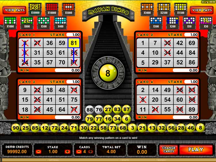 Mayan Bingo — онлайн-бинго от Microgaming, играть бесплатно и без регистрации