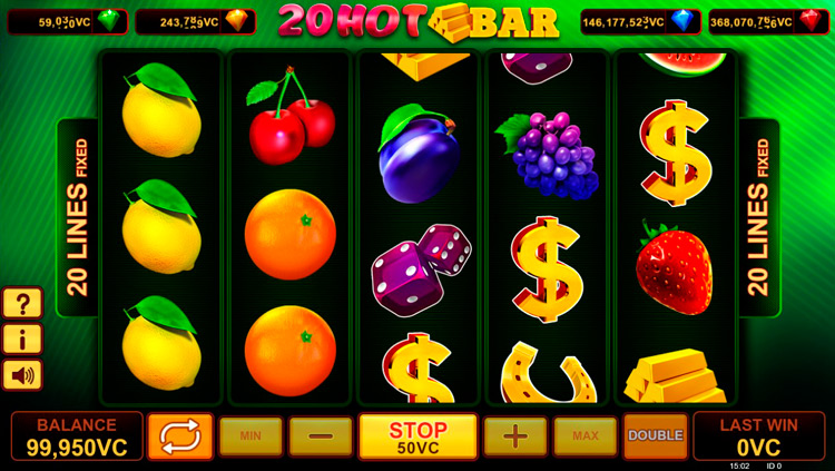  20 Hot Bar (20 горячих Bar ) — игровой автомат, играть в слот бесплатно, без регистрации