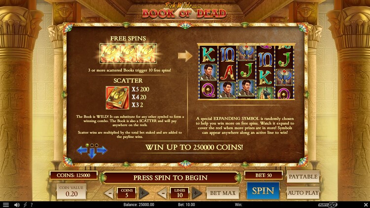  Book of Dead (Книга мертвых) от Play'n Go — игровой автомат, играть в слот бесплатно, без регистрации