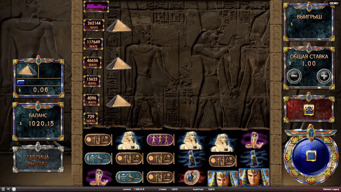 Игровой автомат Ramses Legacy провайдера Red Rake — прохождеие теста в 1000 спинов
